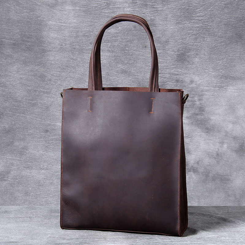 Leather Work Laptop Bag - Bolso de mano Vintage de cuero