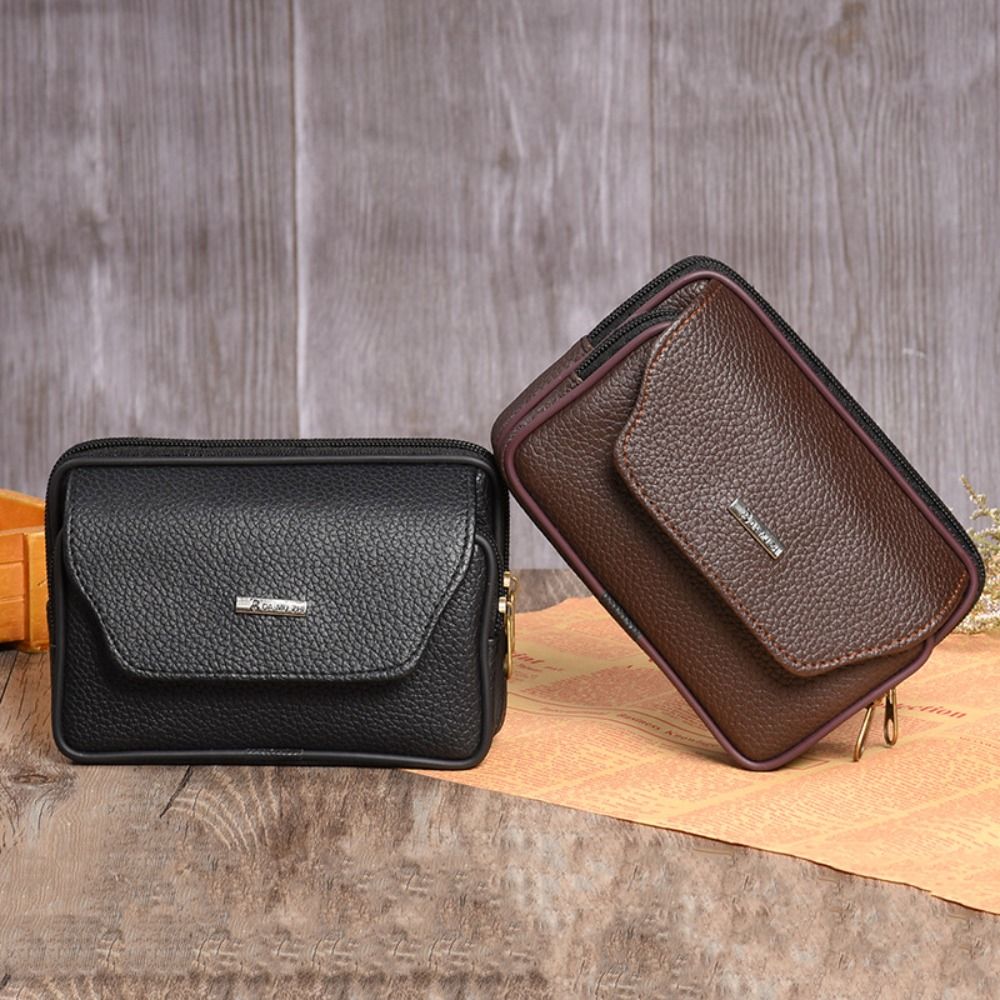 Leatherwork Fasteners - Riñonera Deportiva Casual de Cuero PU