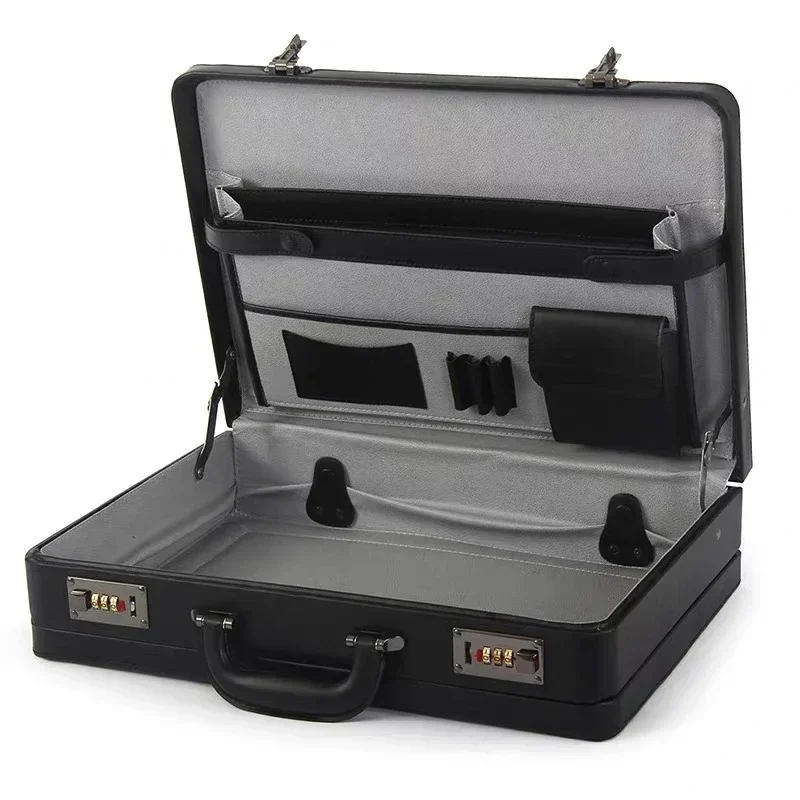 Leather Work Laptop Bag - Maletín Multifuncional Portátil con Compartimento para