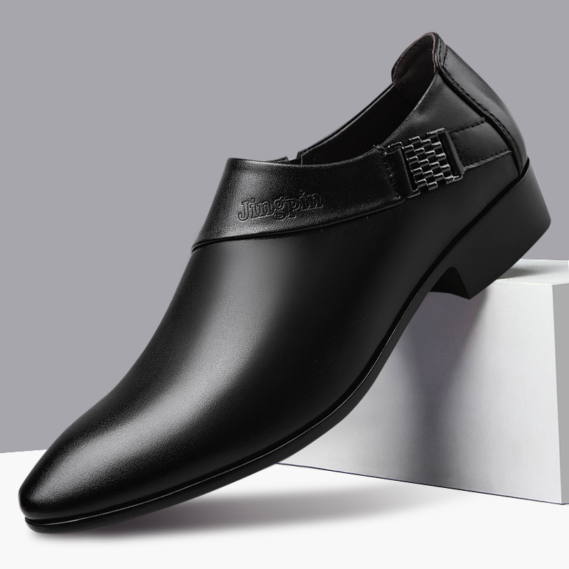 Leather Work Oxfords - Zapatos de cuero PU para hombre,