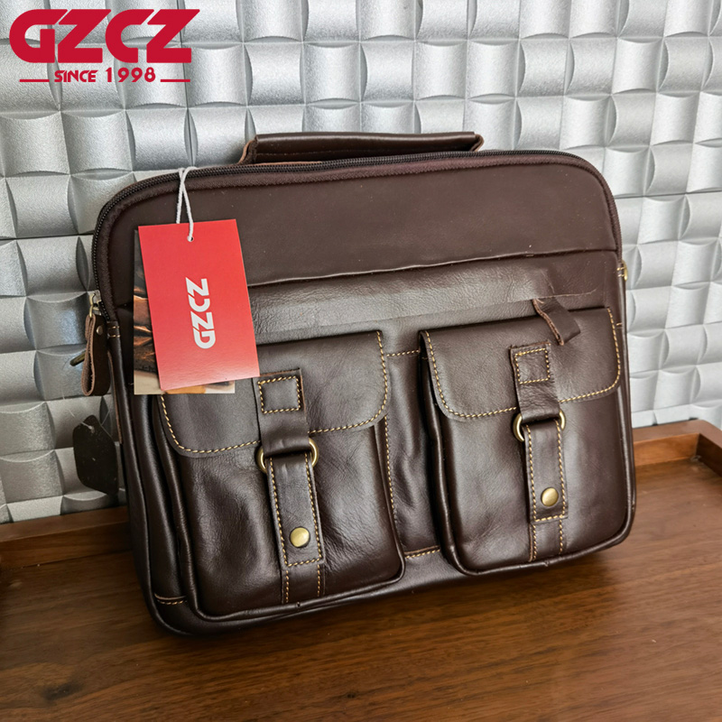 Leatherwork Bag - Bolso de Mano para Hombre GZCZ,