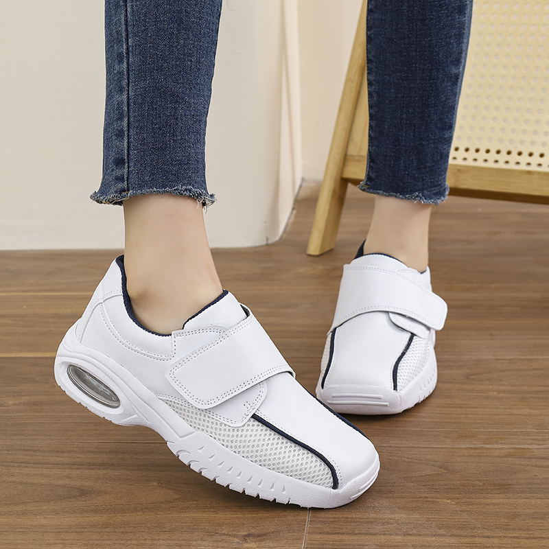 Leather Work Flats Women - Zapatos de enfermería blancos puros profesionales