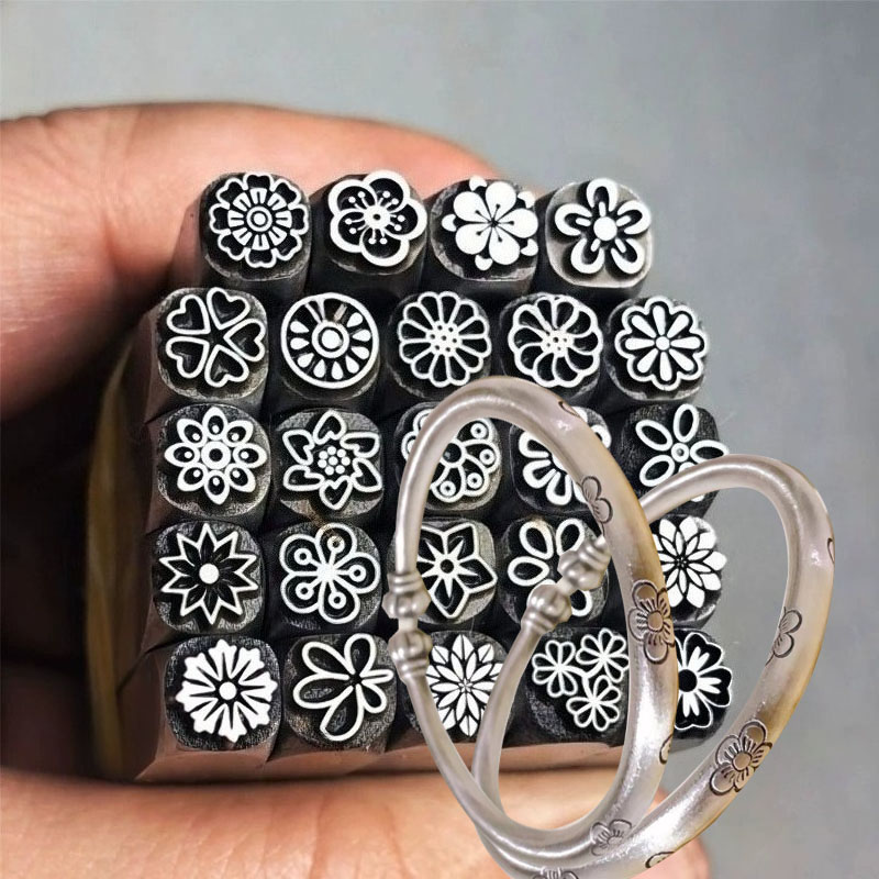 Leatherwork Flowers - Herramienta de estampado de metal con