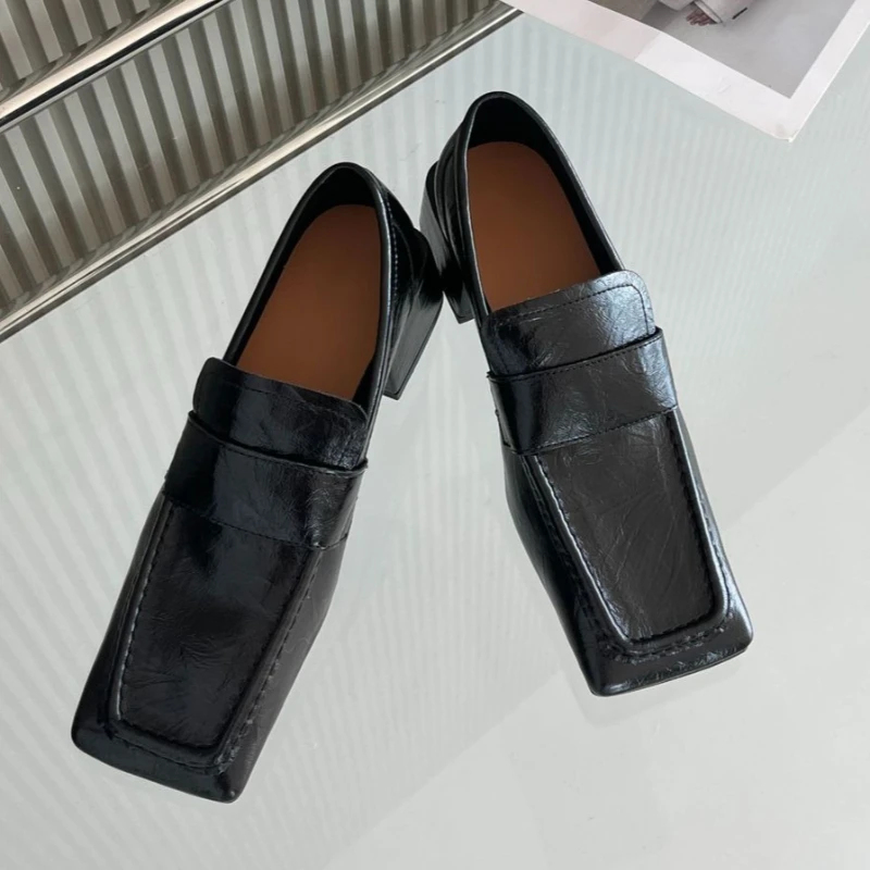 Zapatos de vestir con tacón gr - Leather Work Flats Women reseña y precio