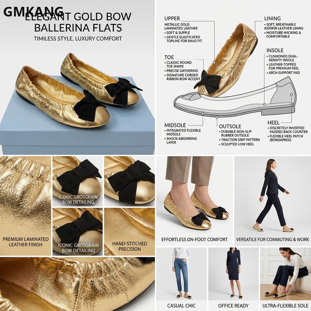 Zapatos Planos de Ballet para  - Leather Work Flats Women reseña y precio
