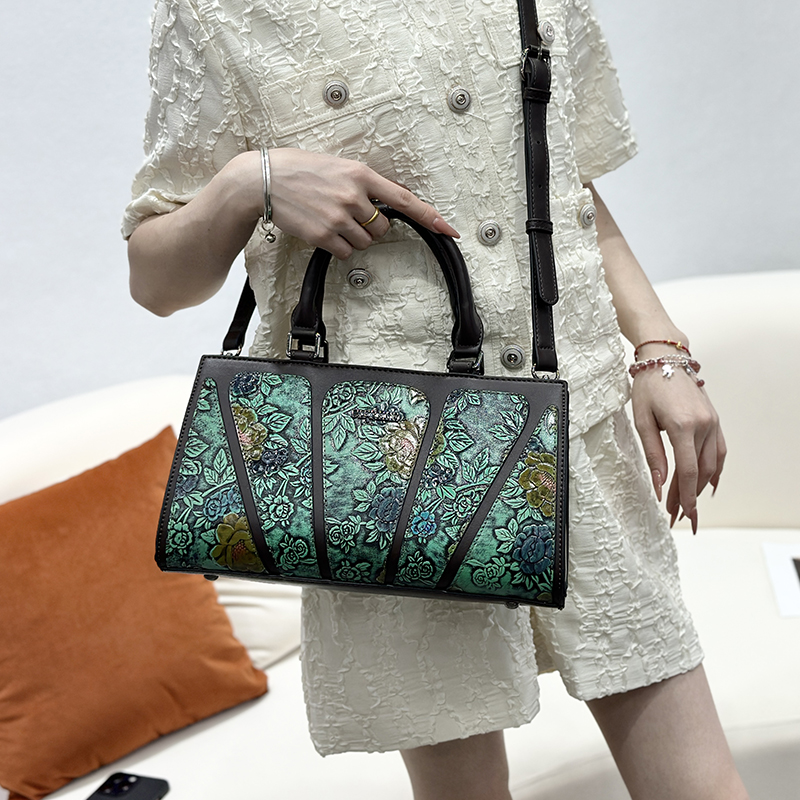 Bolso Bandolera Vintage con Fl - Leatherwork Flowers reseña y precio
