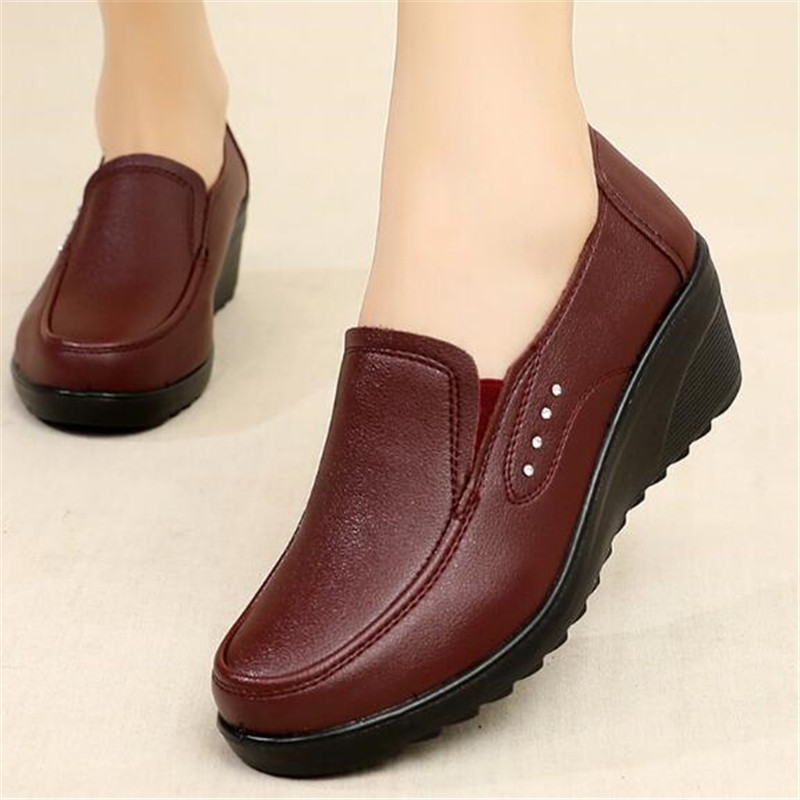 Nuevos zapatos de primavera pa - Leather Work Flats Women reseña y precio