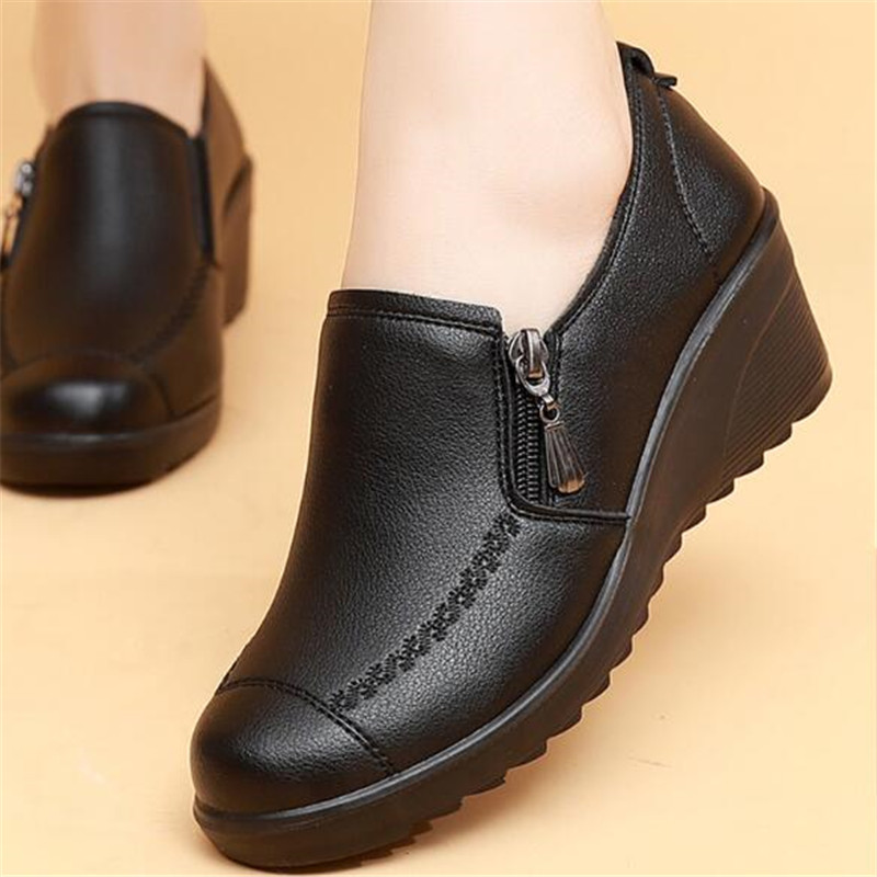 Nuevos zapatos de primavera pa - Leather Work Flats Women reseña y precio