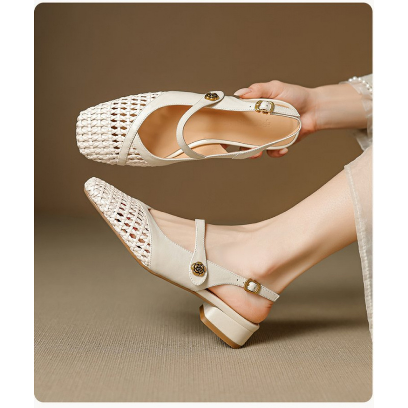 Sandalias de Punta Cerrada Muj - Leather Work Flats Women reseña y precio