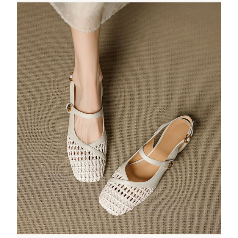 Sandalias de Punta Cerrada Muj - Leather Work Flats Women reseña y precio