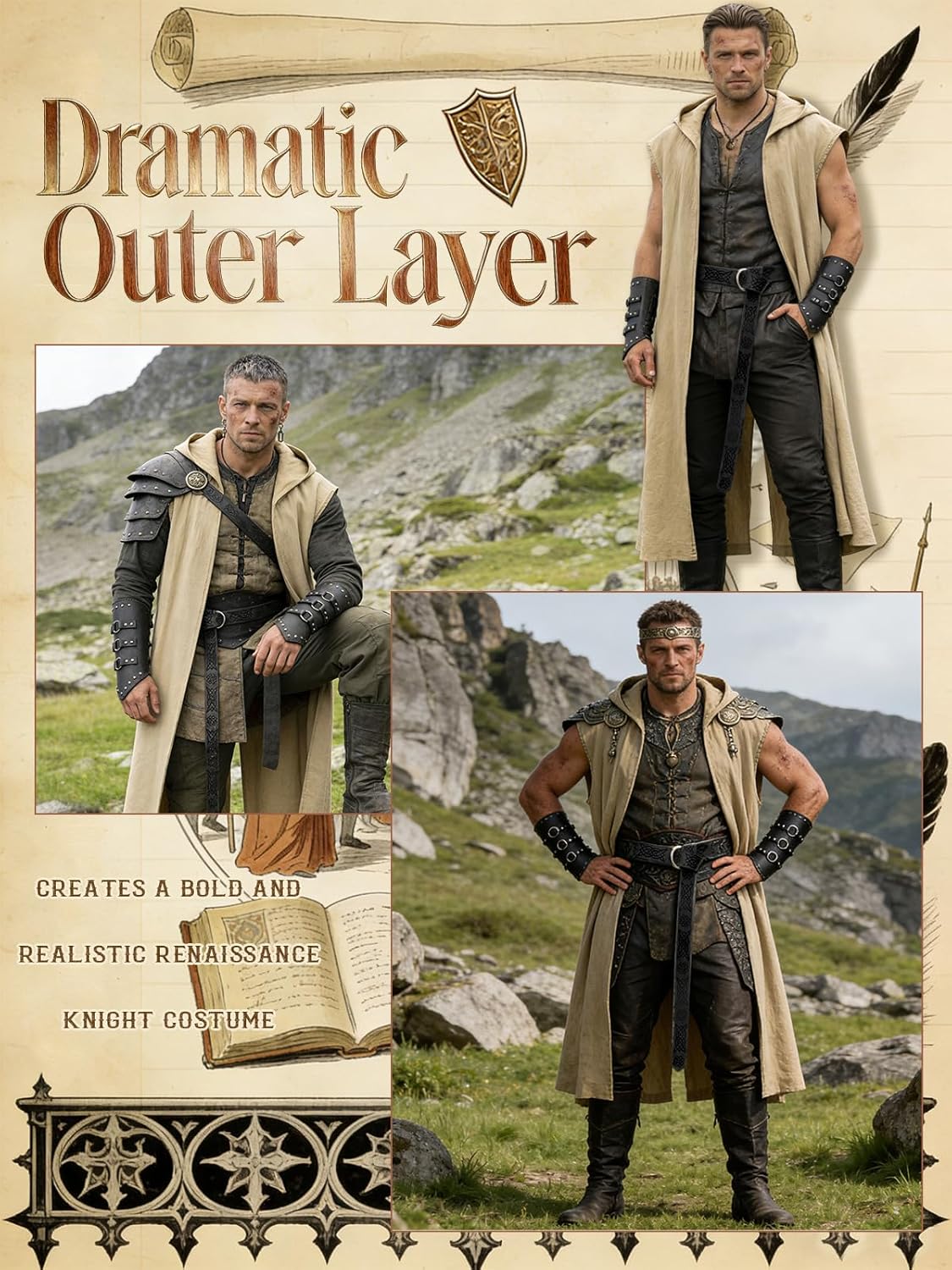 Conjunto de Disfraz Renacentis - Leatherwork Fasteners reseña y precio