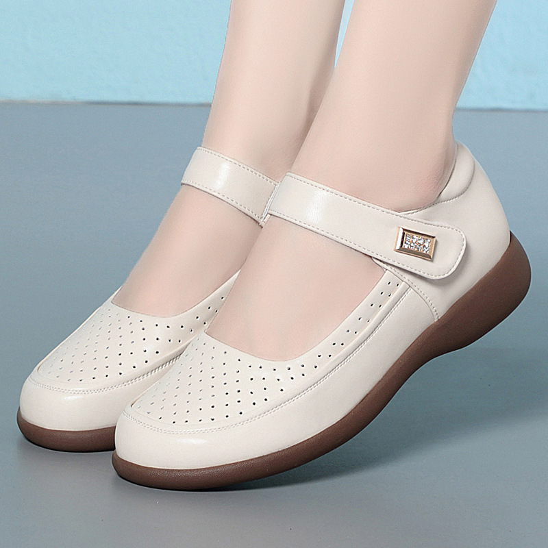 Zapatos Planos Cómodos y Trans - Leather Work Flats Women reseña y precio