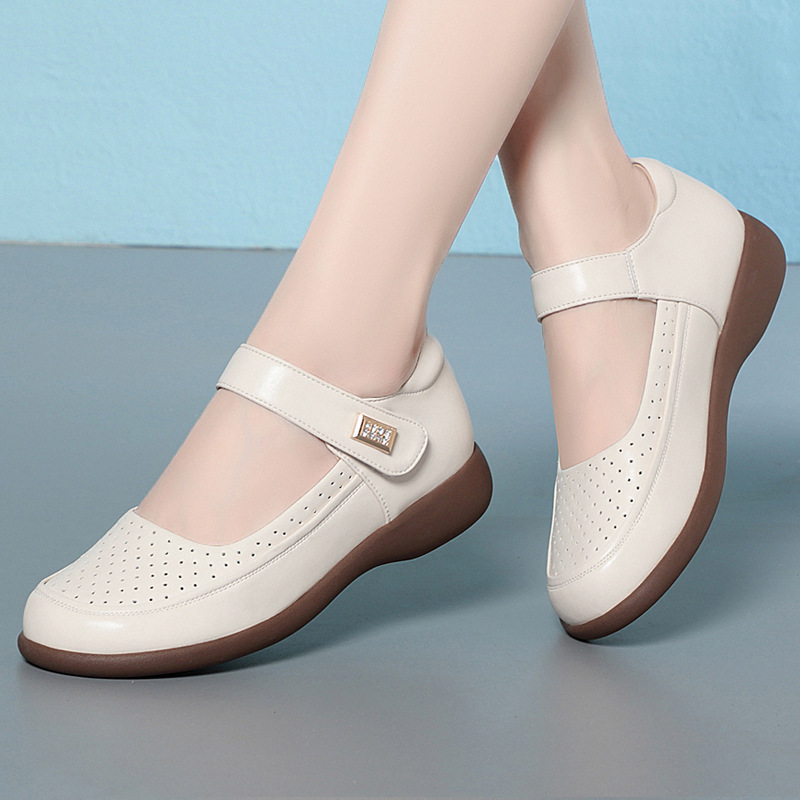 Zapatos Planos Cómodos y Trans - Leather Work Flats Women reseña y precio