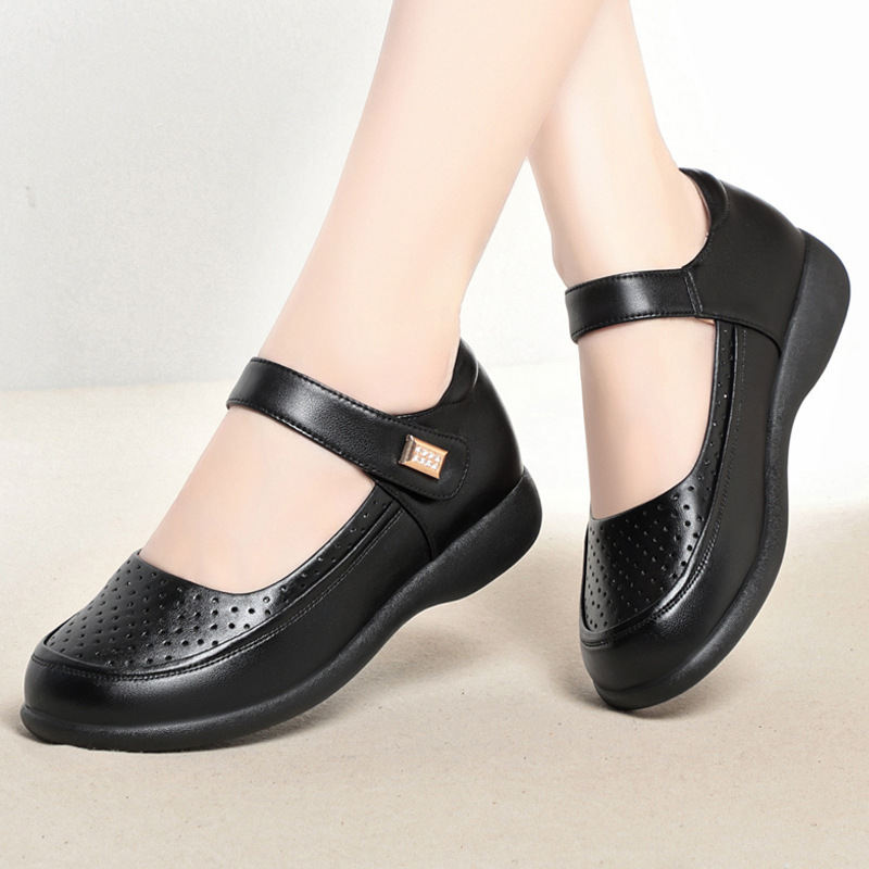 Zapatos Planos Cómodos y Trans - Leather Work Flats Women reseña y precio