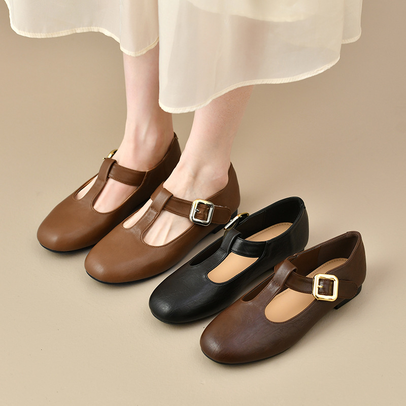 Zapatos Planos de Mujer con Co - Leather Work Flats Women reseña y precio