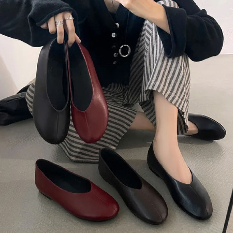 Zapatos Planos de Mujer Color  - Leather Work Flats Women reseña y precio