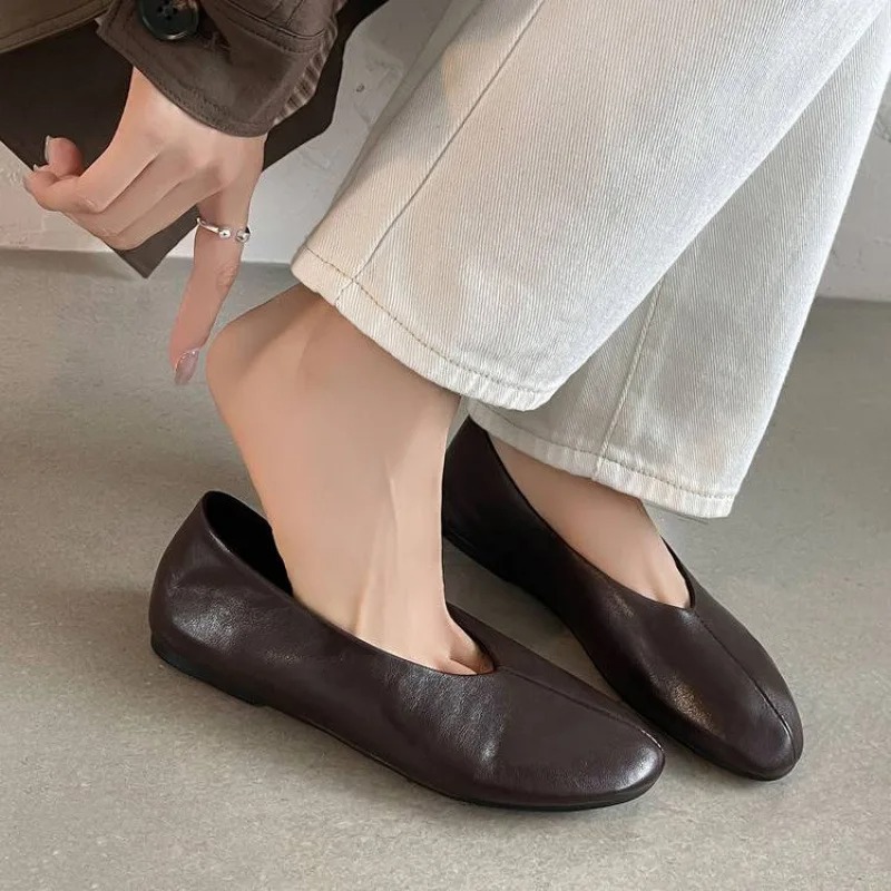 Zapatos Planos de Mujer Color  - Leather Work Flats Women reseña y precio