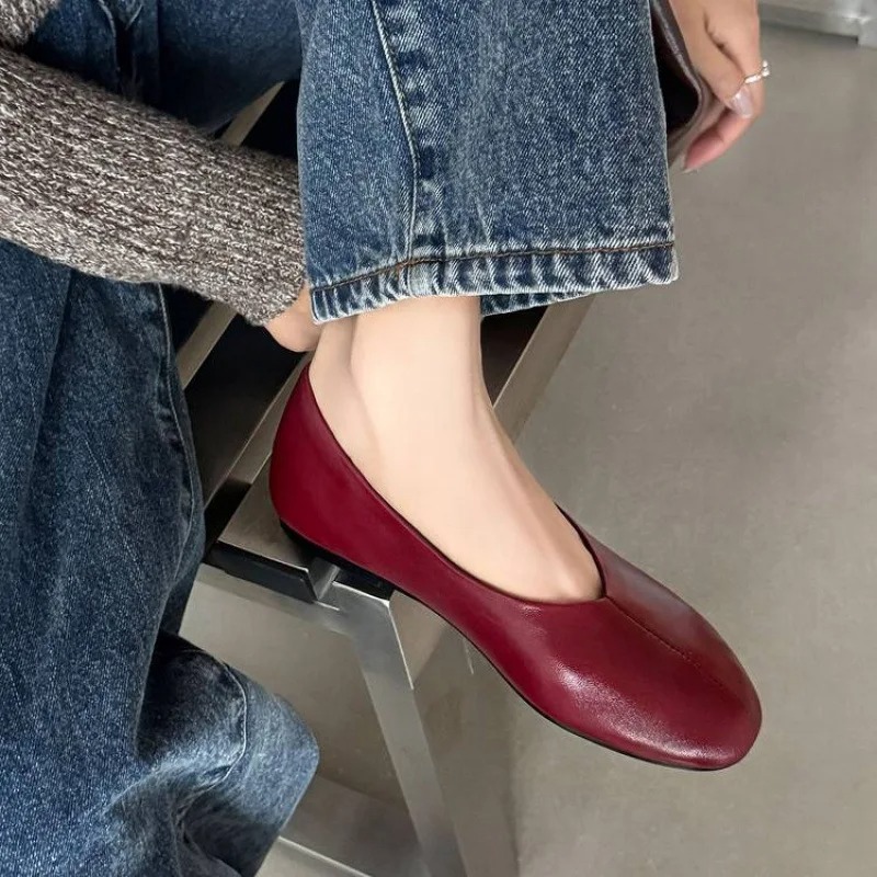 Zapatos Planos de Mujer Color  - Leather Work Flats Women reseña y precio