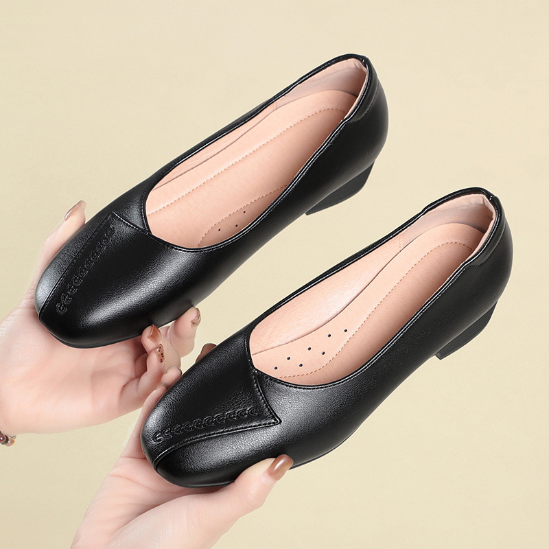 Zapatos de Plataforma Baja de  - Leather Work Flats Women reseña y precio