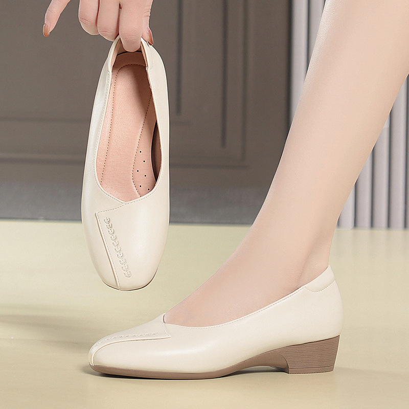 Zapatos de Plataforma Baja de  - Leather Work Flats Women reseña y precio